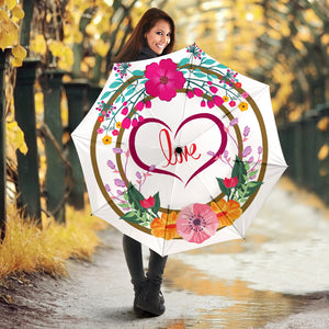 Umbrella-Rain and Spring Flowers