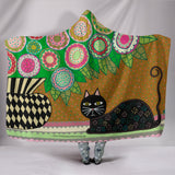 Wearable Blanket "Feline Florist 2" Custom Art Design