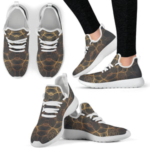 Golden Lotus Mandala Mesh sneakers
