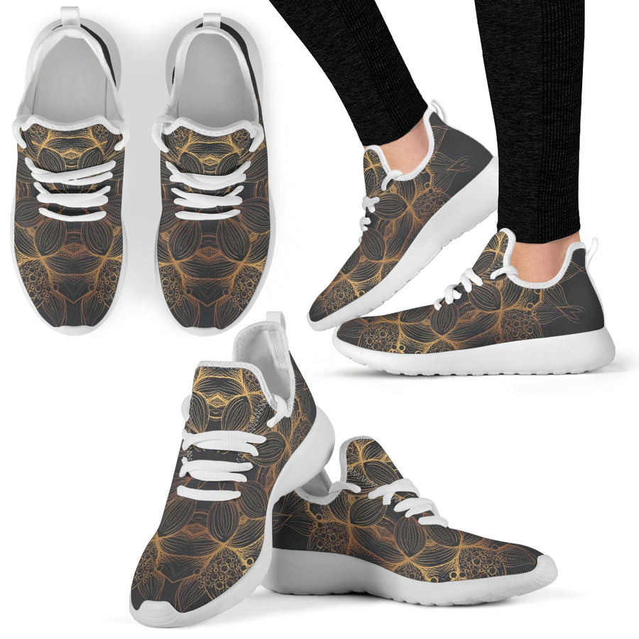 Golden Lotus Mandala Mesh sneakers