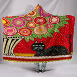 Wearable Blanket "Feline Florist 1" Custom Art Design
