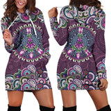 Purple Peace Mandala Hoodie Dress