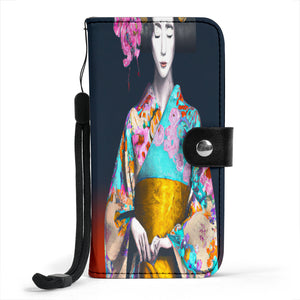 Geisha In Beautiful Flower Kimono Custom Art Design