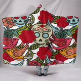 Hooded Blanket Skulls and Roses
