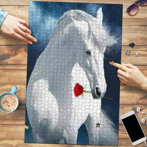 Beautiful Horse & Rose Jigsaw Puzzle