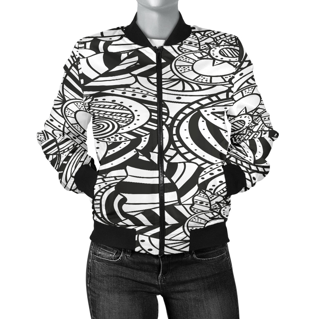 Bomber Jacket-Graphic Black and White
