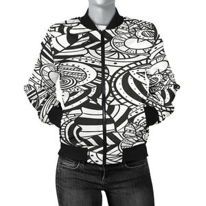 Bomber Jacket-Graphic Black and White