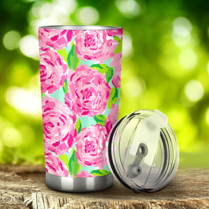 Pink Flower Tumbler