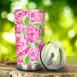 Pink Flower Tumbler