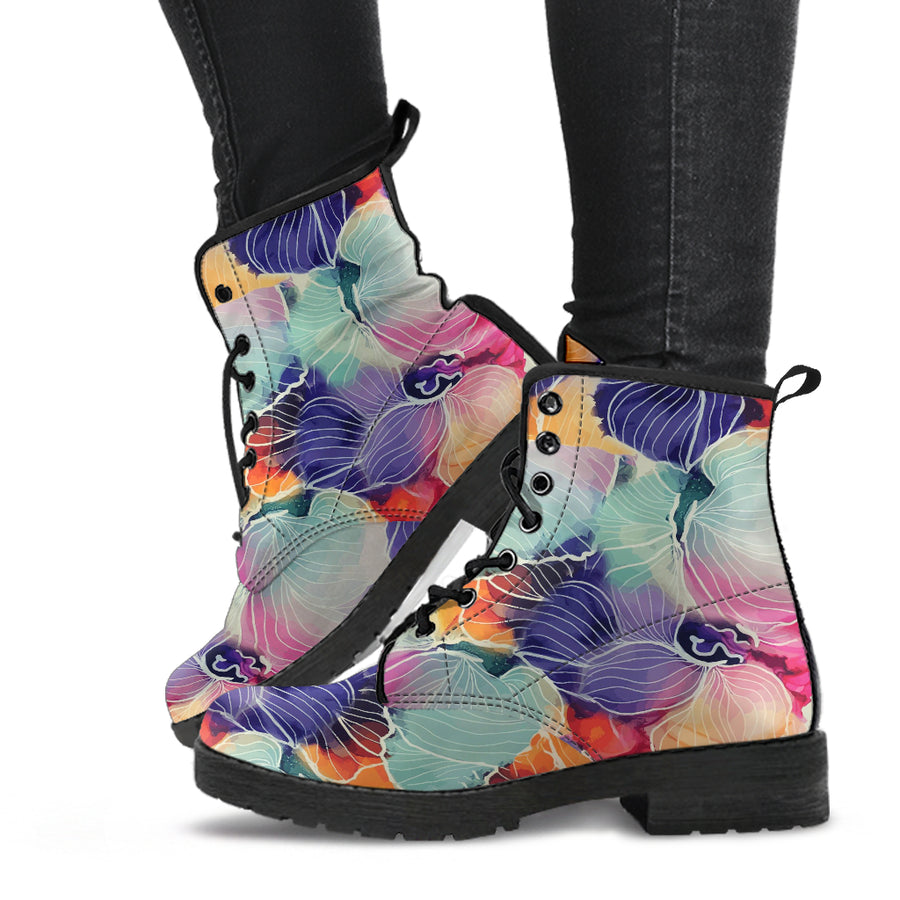 Watercolor Flowers Custom Boot Design