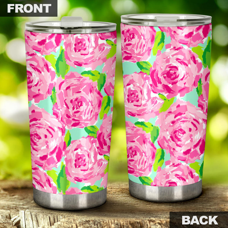 Pink Flower Tumbler