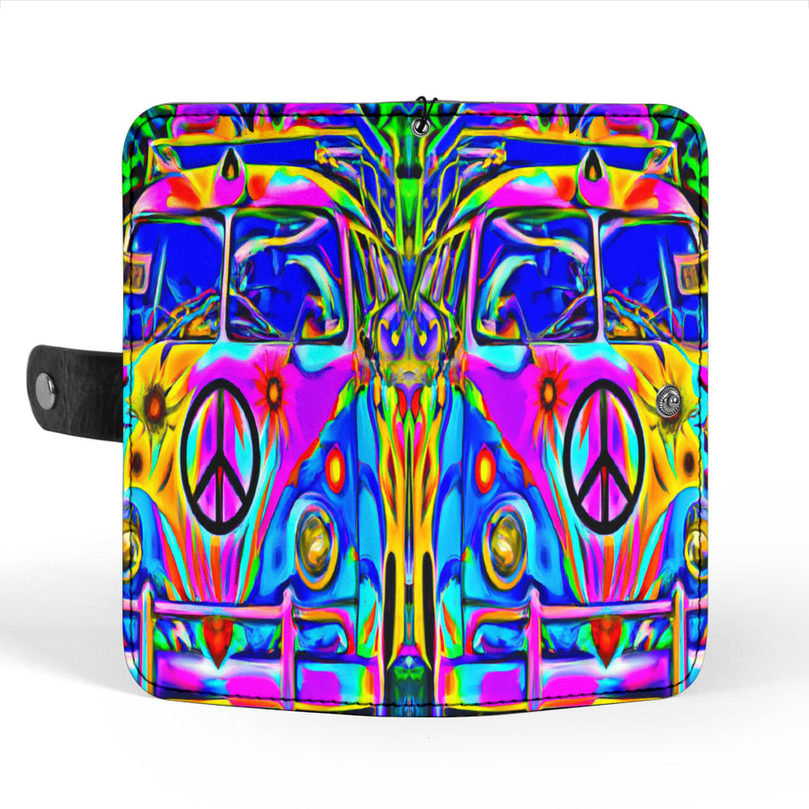 Old VW Hippie Peace Bus Custom Art Design