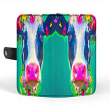 Cow Protective Phone Wallet Custom Art Design Vegan Friendly