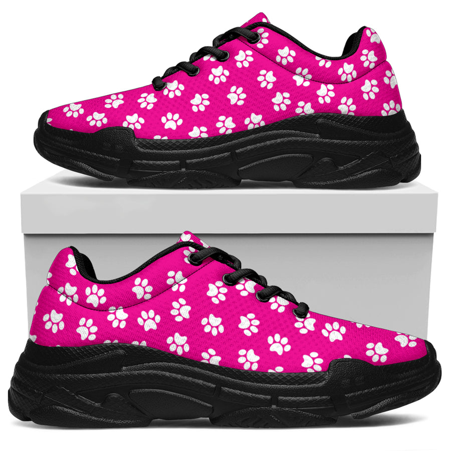 Paw Print Hot Pink Chunky Sneakers NEW PRODUCT