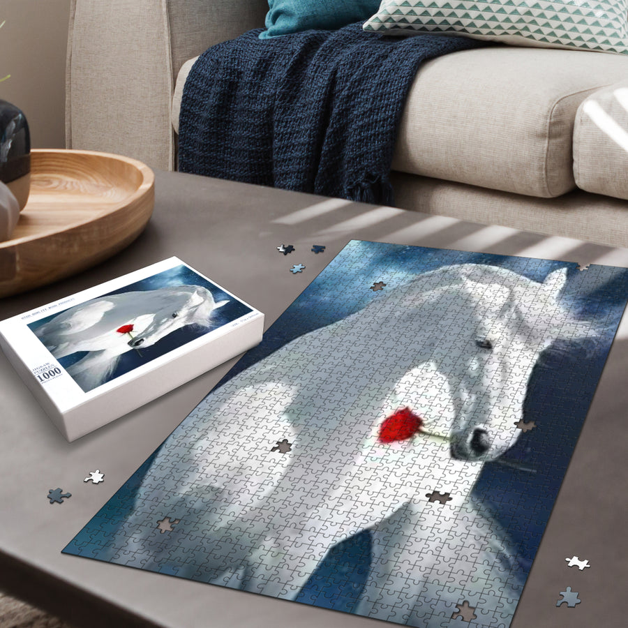 Beautiful Horse & Rose Jigsaw Puzzle