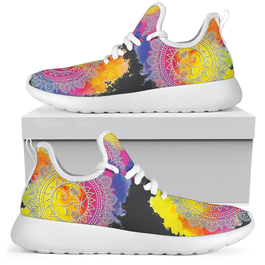 Watercolor Sun & Moon Mandala 5 white