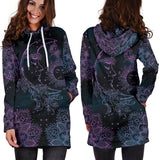 Purple Sun Moon Hoodie Dress