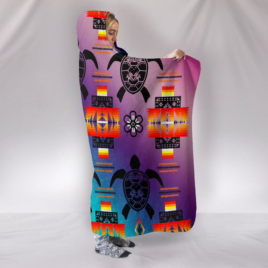 TRIBAL-Turtle 300 Hooded Blanket