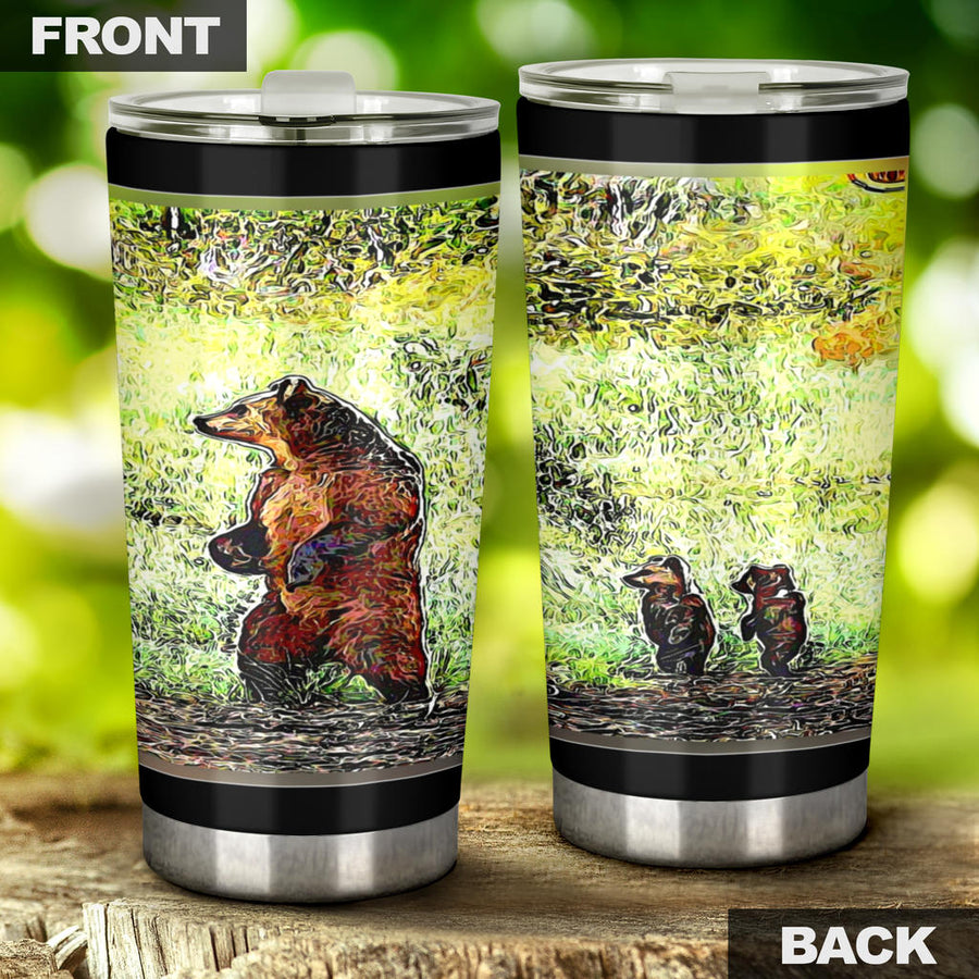 There is a Brown Bear Family Hike Tumbler