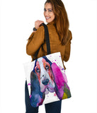 Basset Lovers Watercolor Custom Design Tote Bag