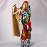Hooded Blanket Skulls and Roses