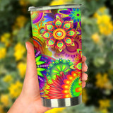 Abstract Bright Floral - Travel Tumbler