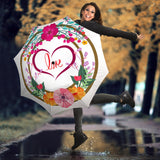 Umbrella-Rain and Spring Flowers