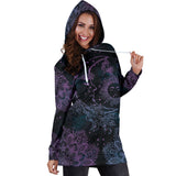 Purple Sun Moon Hoodie Dress