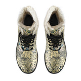 Flowers-Faux Fur Lined Flower Boots - Animal Friendly