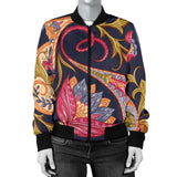 Royal Blue Paisley Women's Bomber Jacket