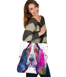 Basset Lovers Watercolor Custom Design Tote Bag