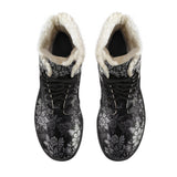 3D Flora Doodle-able Faux Fur Lined Vegan Boots Boots