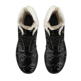 Music-Modern Treble Clef Design Faux Fur Animal Friendly Leather Winter Boots