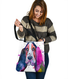 Basset Lovers Watercolor Custom Design Tote Bag