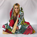 Hooded Blanket Skulls and Roses