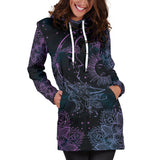 Purple Sun Moon Hoodie Dress