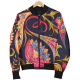 Royal Blue Paisley Women's Bomber Jacket
