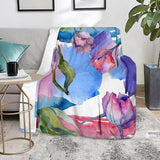Watercolor Art Spring Tulips Premium Fleece