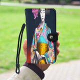Geisha In Beautiful Flower Kimono Custom Art Design