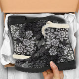 3D Flora Doodle-able Faux Fur Lined Vegan Boots Boots