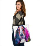 Basset Lovers Watercolor Custom Design Tote Bag