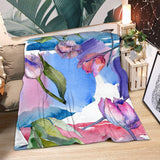 Watercolor Art Spring Tulips Premium Fleece
