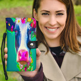 Cow Protective Phone Wallet Custom Art Design Vegan Friendly