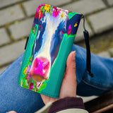 Cow Protective Phone Wallet Custom Art Design Vegan Friendly