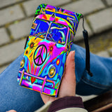 Old VW Hippie Peace Bus Custom Art Design