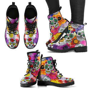 Colorful Skull Women's Handcrafted Premium Boots