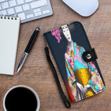 Geisha In Beautiful Flower Kimono Custom Art Design