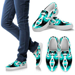 Teal Winter Camp Sopo Slip Ons White Sole