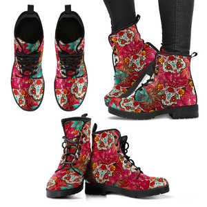 Boots Sugar Skulls Cat 2 Handcrafted Boots