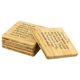 Organic Bamboo Coaster Quote